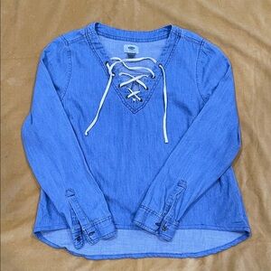 Old Navy Denim Lace-Up Top